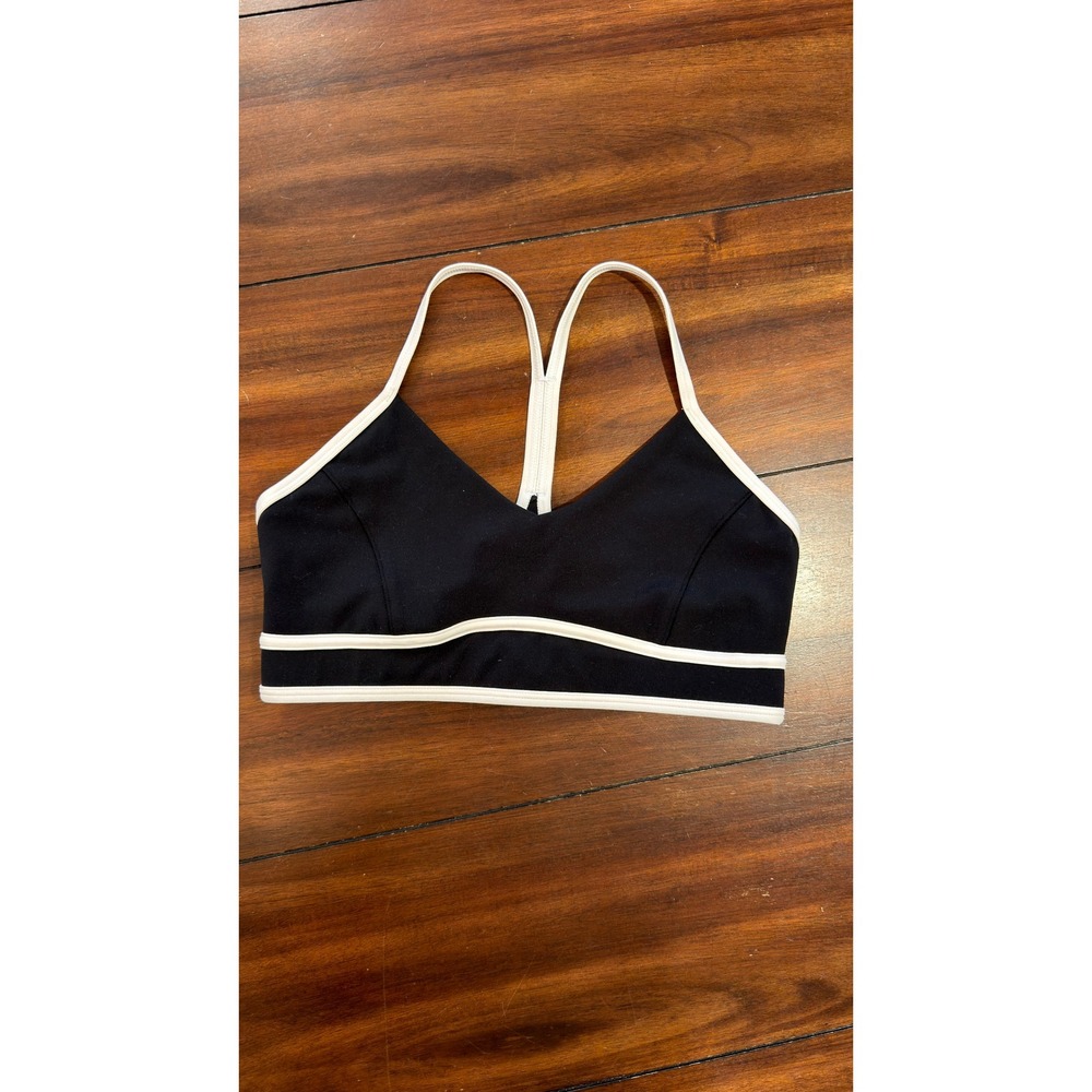 LSKD Womens Sports Bra Black White Racerback Size Medium